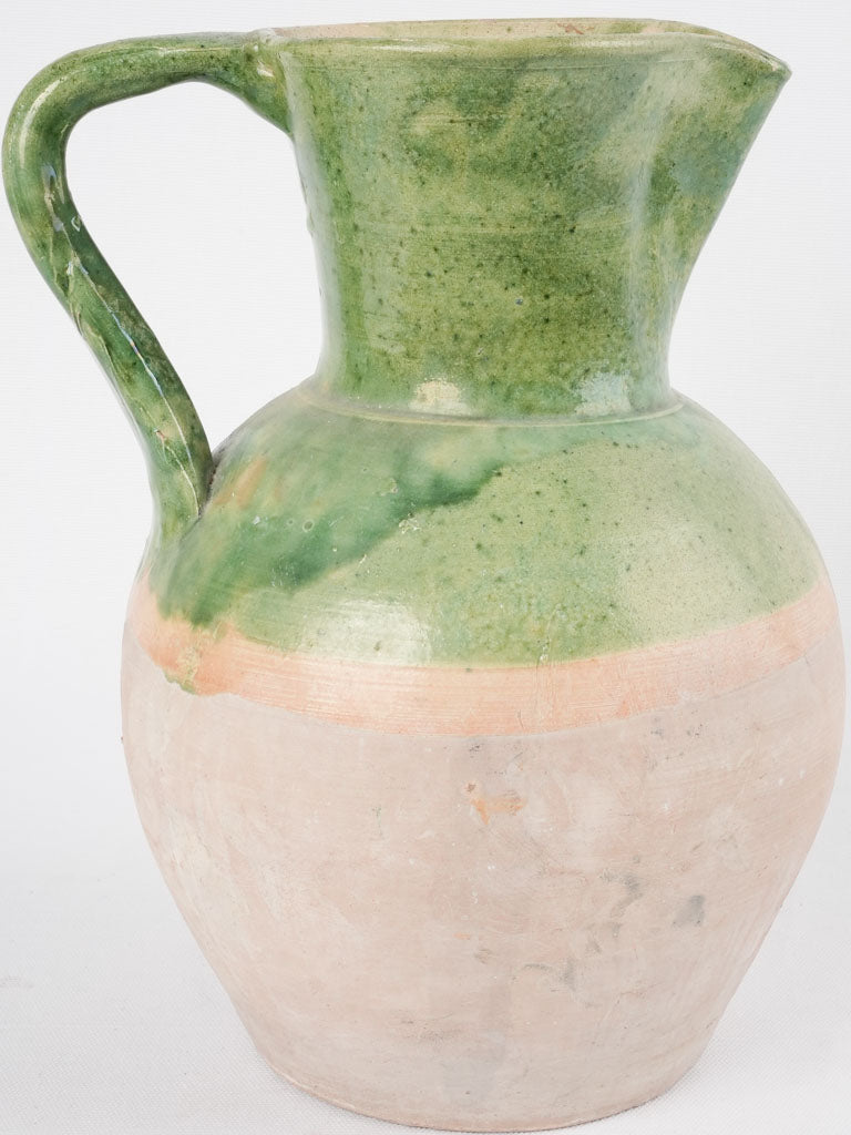 French pale green Vallauris pitcher -12½"