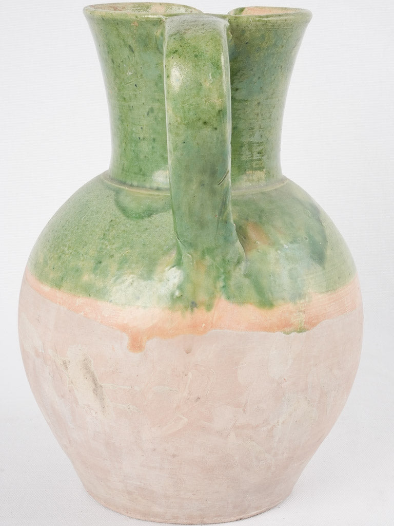 French pale green Vallauris pitcher -12½"
