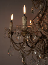 Graceful 1800s Rococo-style iron chandelier