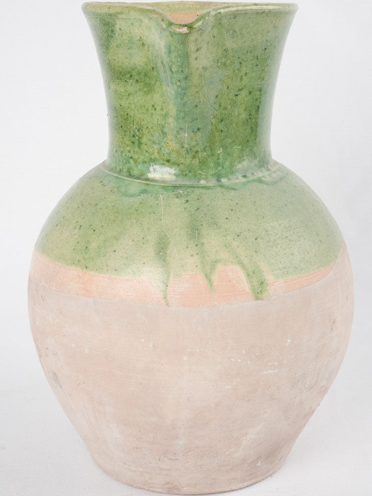 Classic Vallauris half-glazed clay pitcher