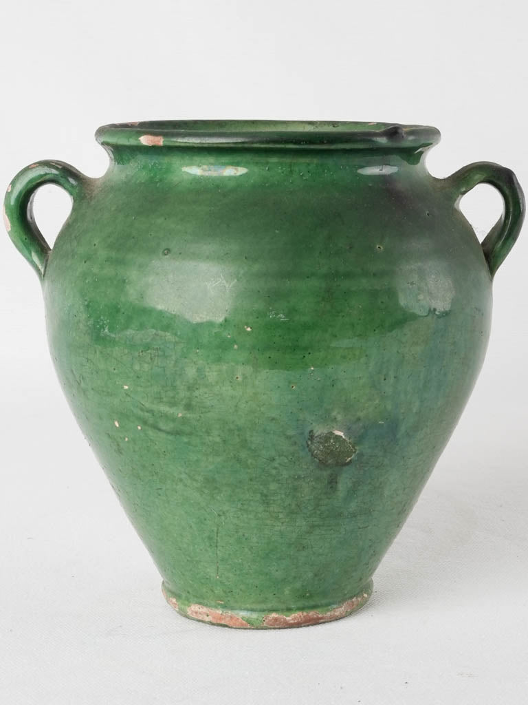 Small dark green confit pot 7½"