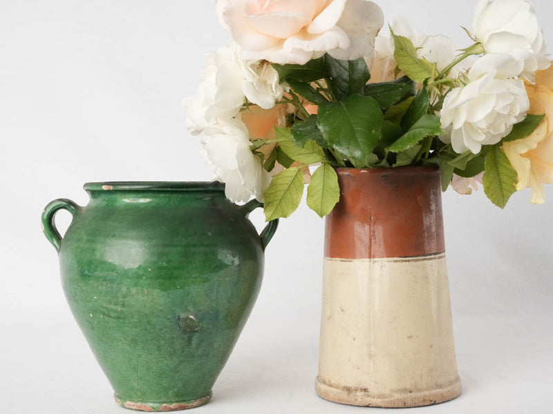 Small dark green confit pot 7½"