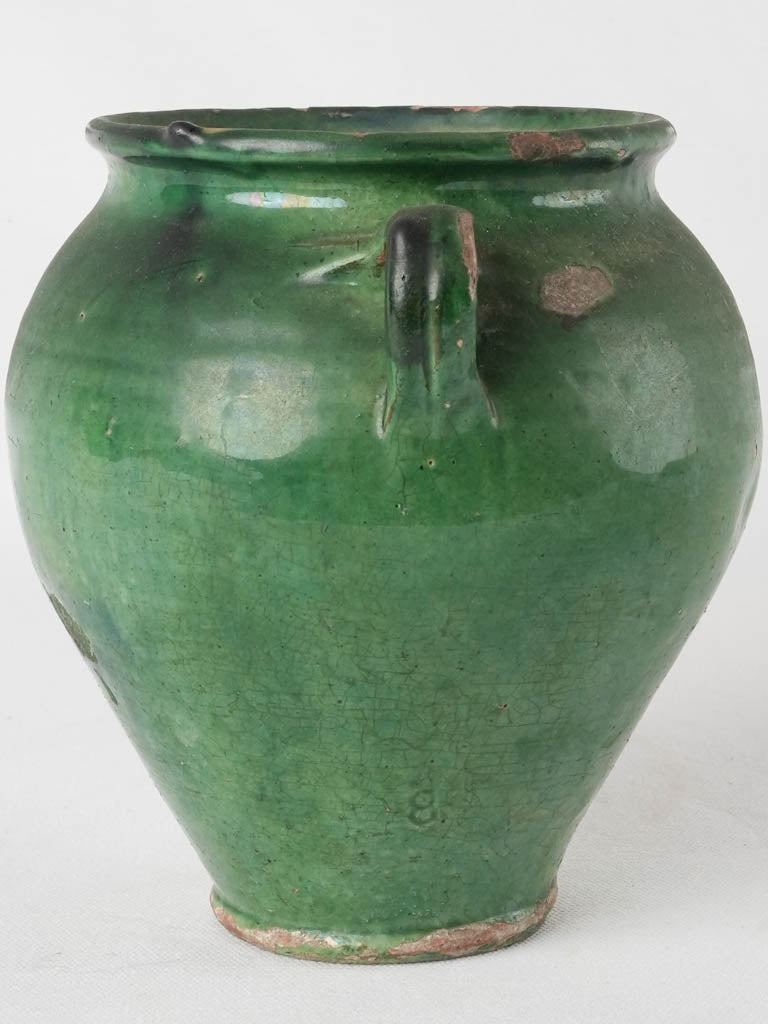 Small dark green confit pot 7½"