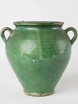 Small dark green confit pot 7½"