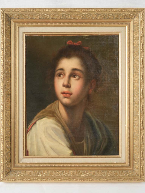 Vintage oil portrait of a girl
