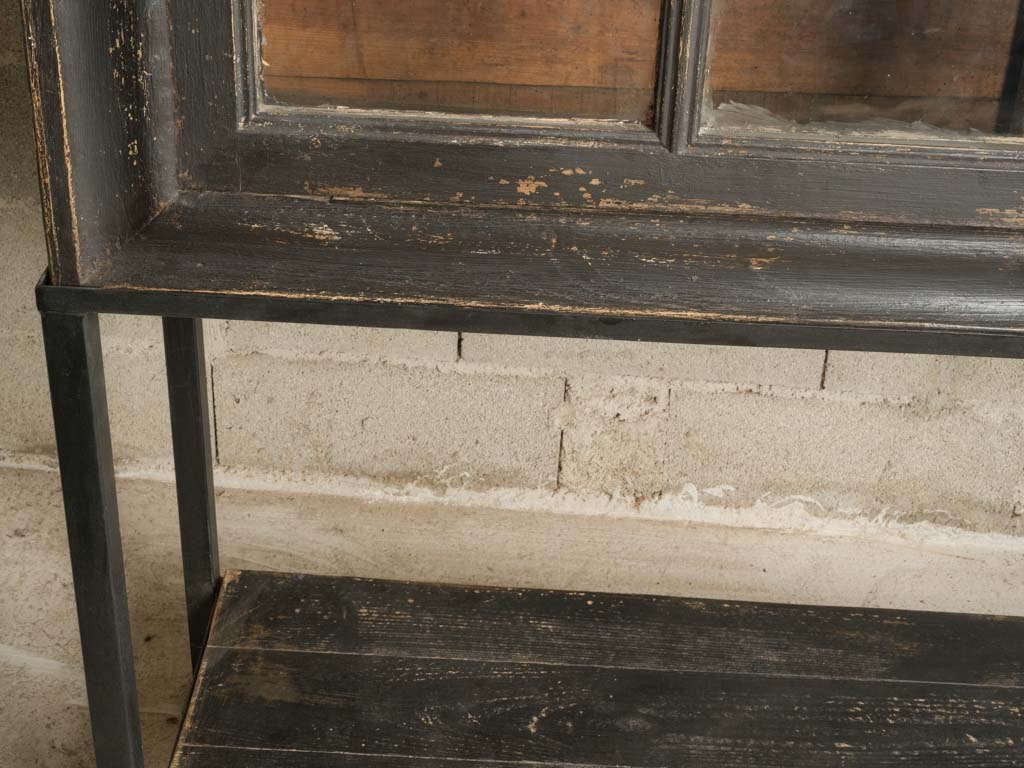 Weathered utilitarian style cabinet