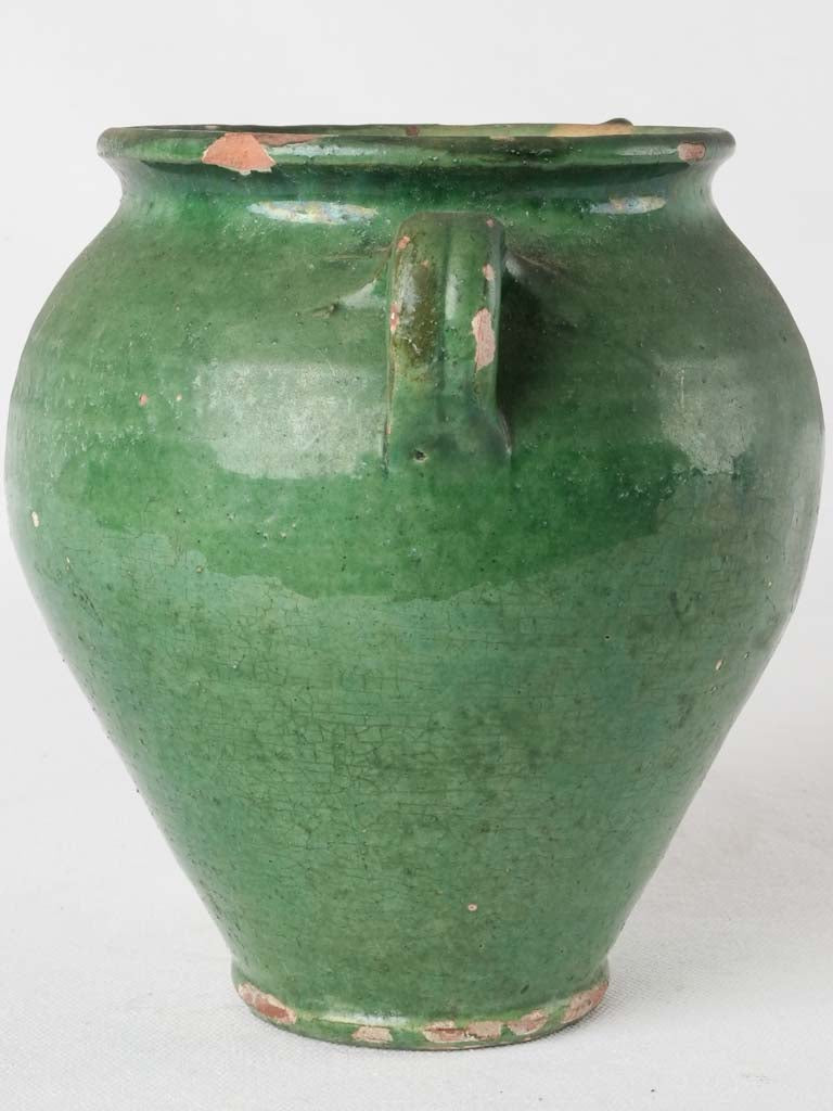 Small dark green confit pot 7½"