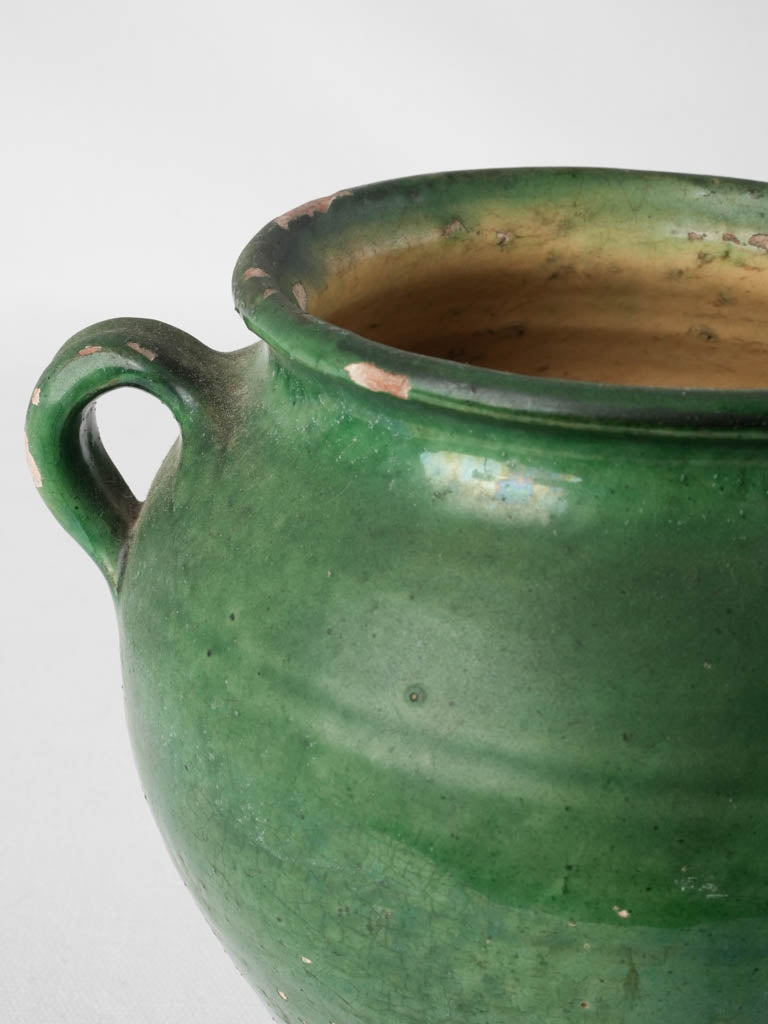 Small dark green confit pot 7½"