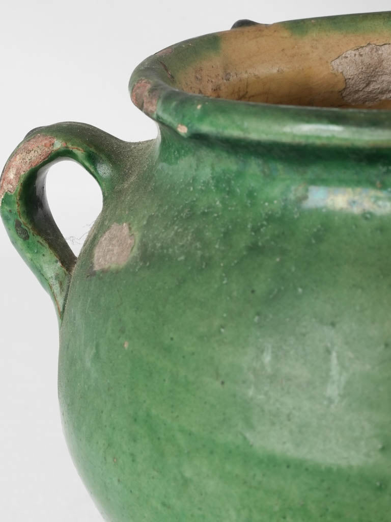 Small dark green confit pot 7½"