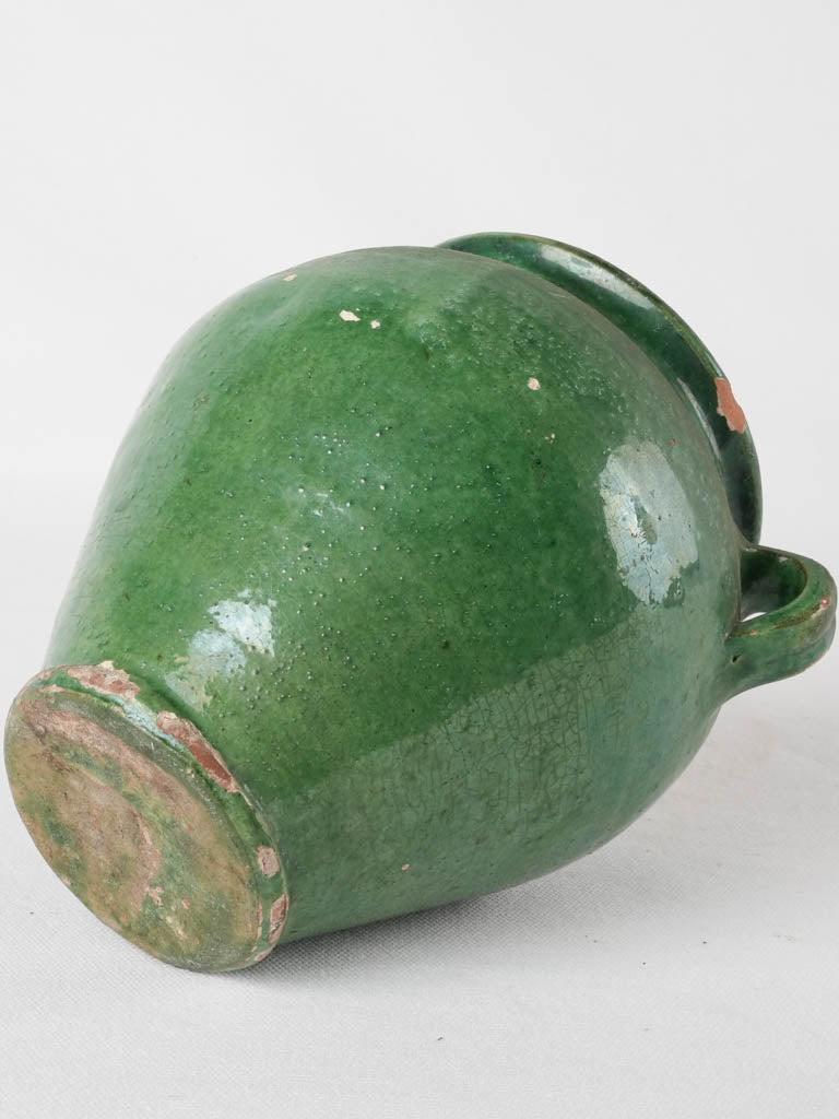 Small dark green confit pot 7½"