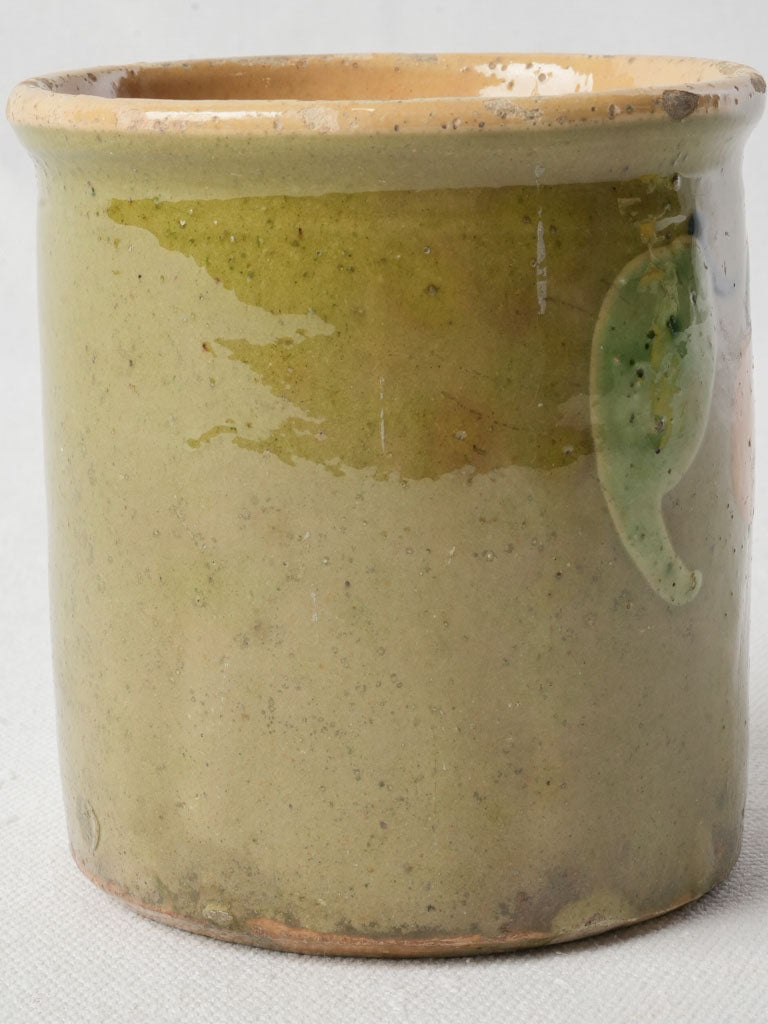 Early 20th-Century French Savoy Petite Jam Jar W/ Stylized Fruit Motif - 4¼"