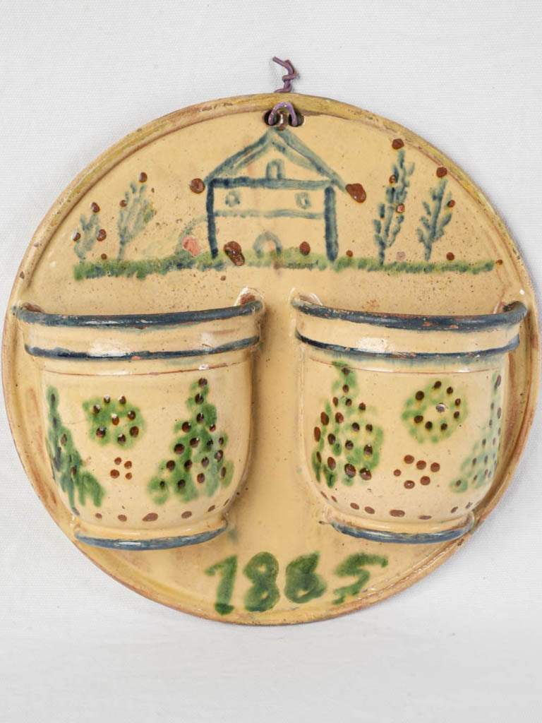 Naïve folk ceramic cutlery drainer