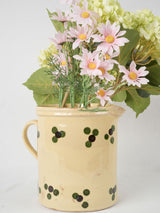 Hand-decorated French custard spotted vase