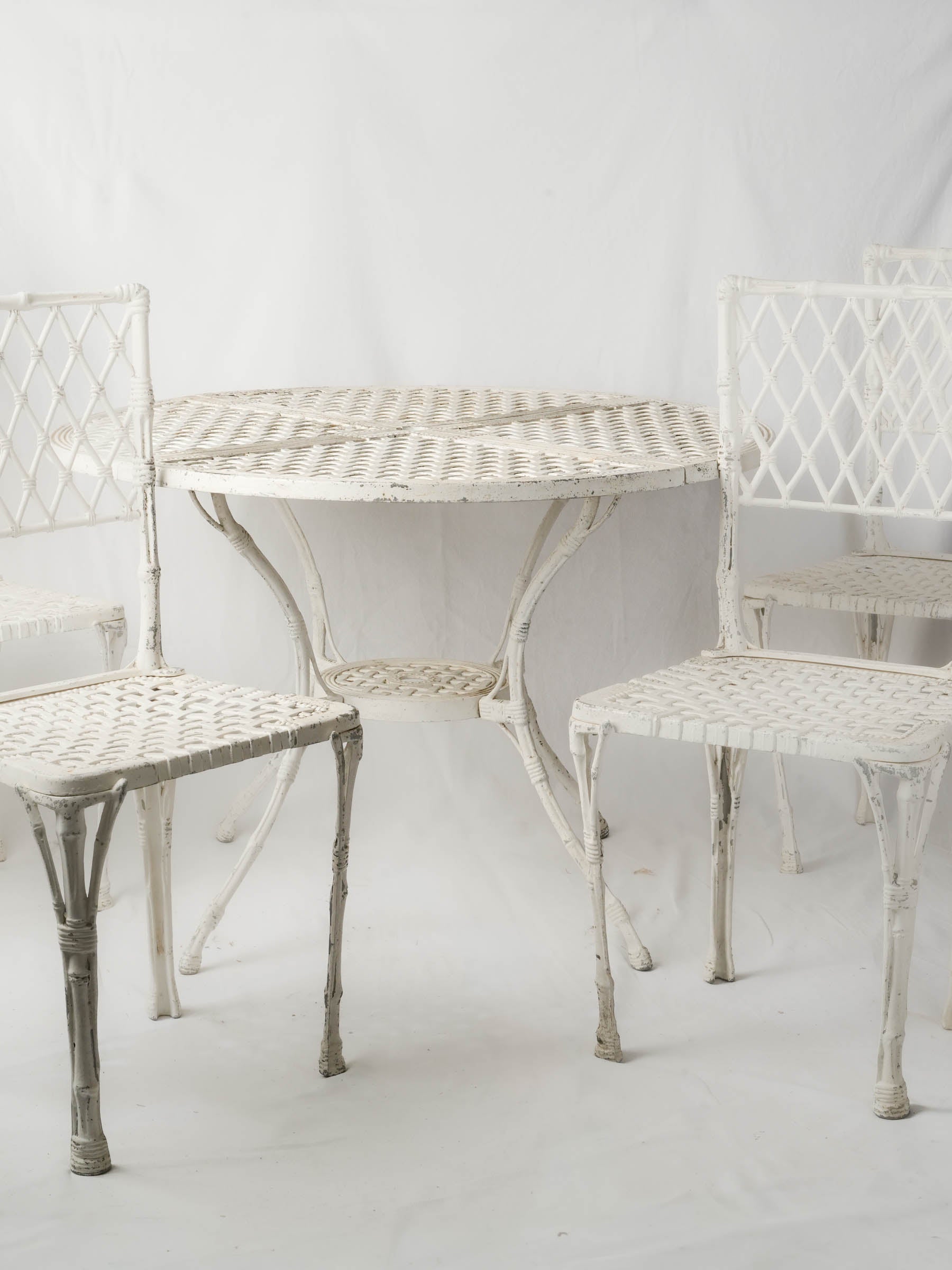 Vintage Cast Aluminium Garden Set w/ Faux Bamboo Design