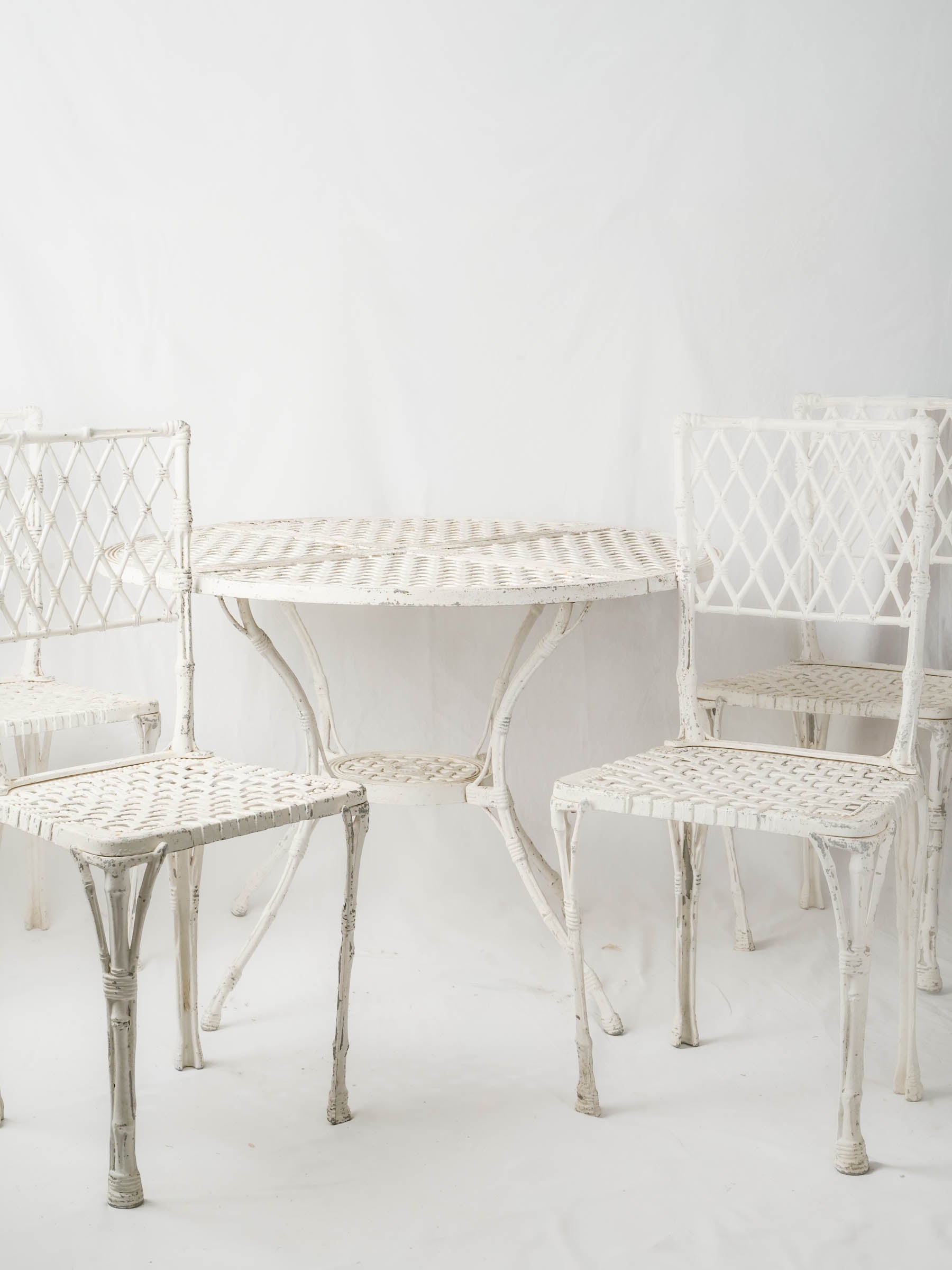 Vintage Cast Aluminium Garden Set w/ Faux Bamboo Design