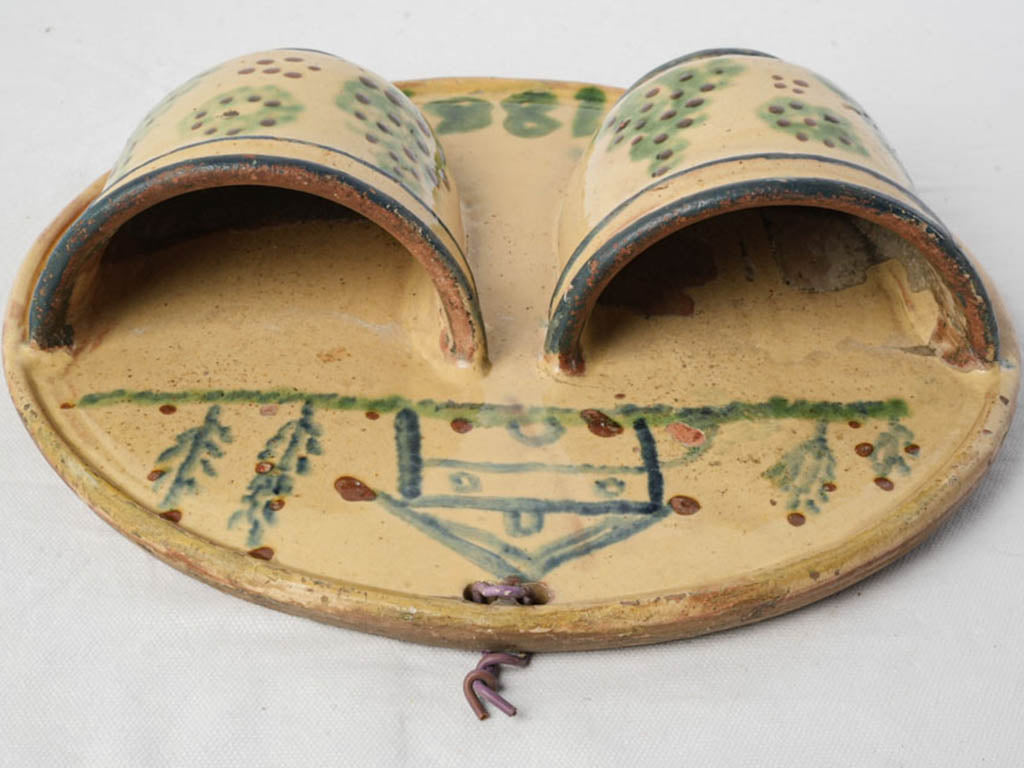 Blue-accented ceramic kitchen caddy