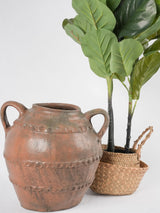 Antique French walnut oil pot w/ two handles - 13½"