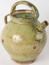 Pale green water pitcher w/ lid 11¾"