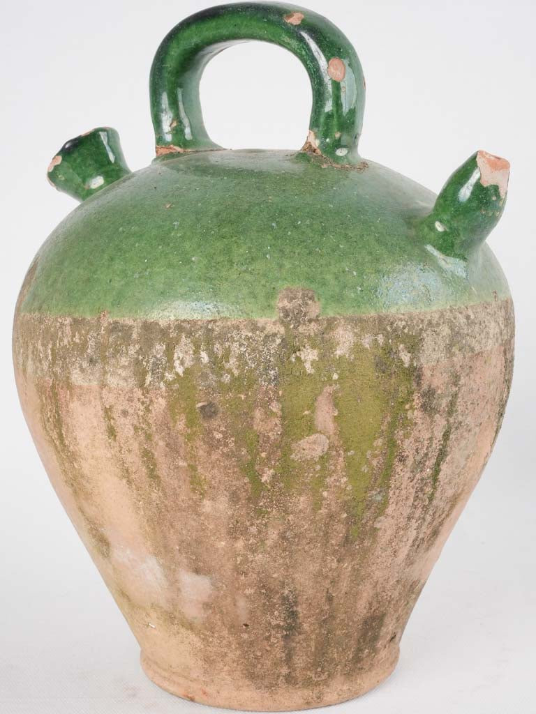 Antique French "Kanti" pitcher - green 11¾"