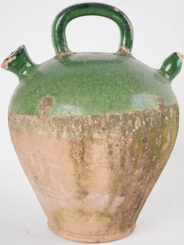 Rustic patina French ceramic jug