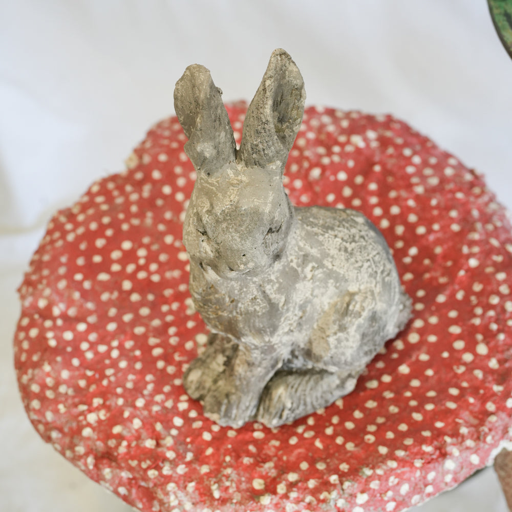 Whimsical vintage French garden mushroom decor