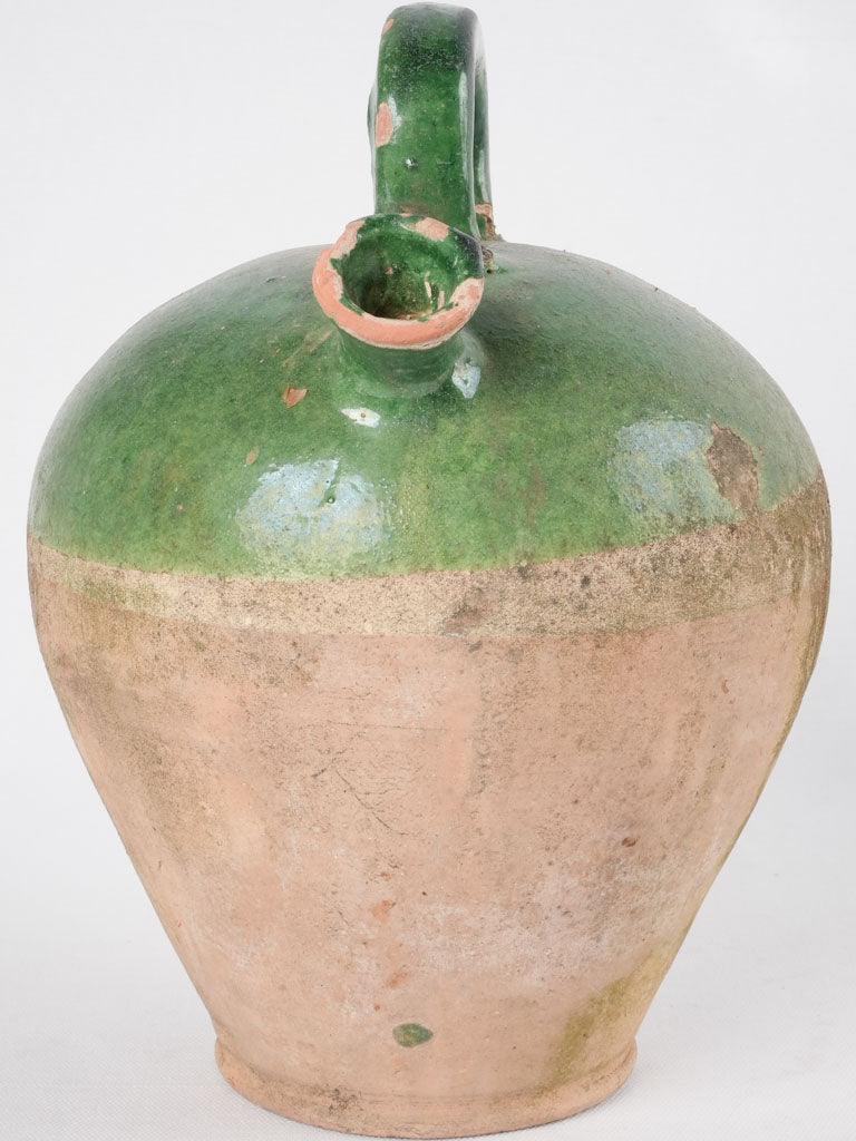 Antique French "Kanti" pitcher - green 11¾"
