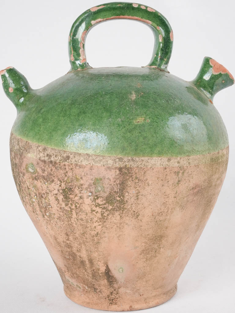 Antique French "Kanti" pitcher - green 11¾"