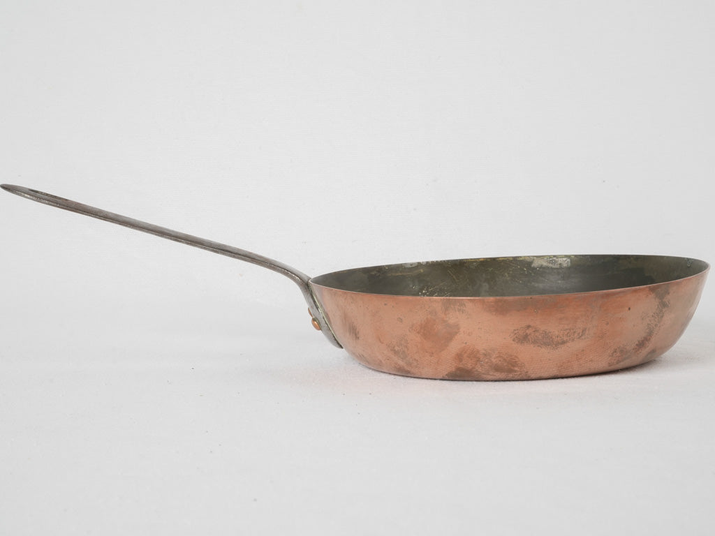Decorative historic copper sauté pan