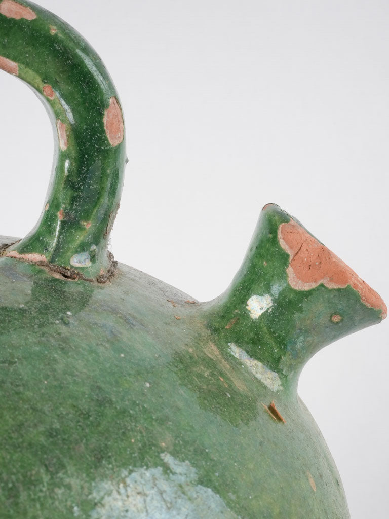 Antique French "Kanti" pitcher - green 11¾"