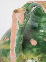 Antique French green "orjol" pitcher - small 9¾"