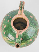 Antique French green "orjol" pitcher - small 9¾"