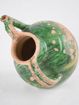 Antique French green "orjol" pitcher - small 9¾"