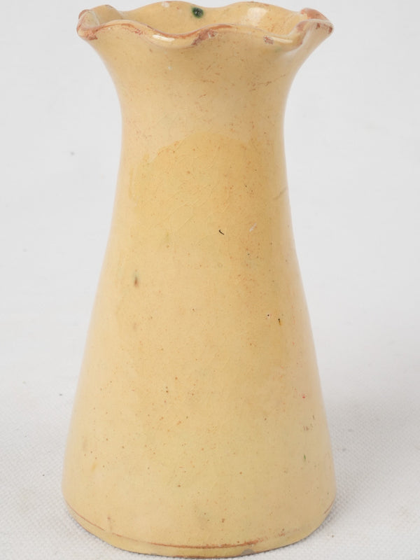 Antique yellow-glazed French ceramic vase