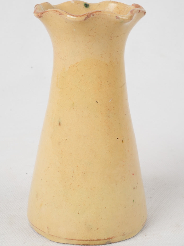 Antique yellow-glazed French ceramic vase