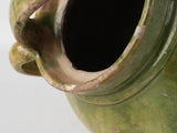 Antique French water pitcher w/ green glaze 9¾"