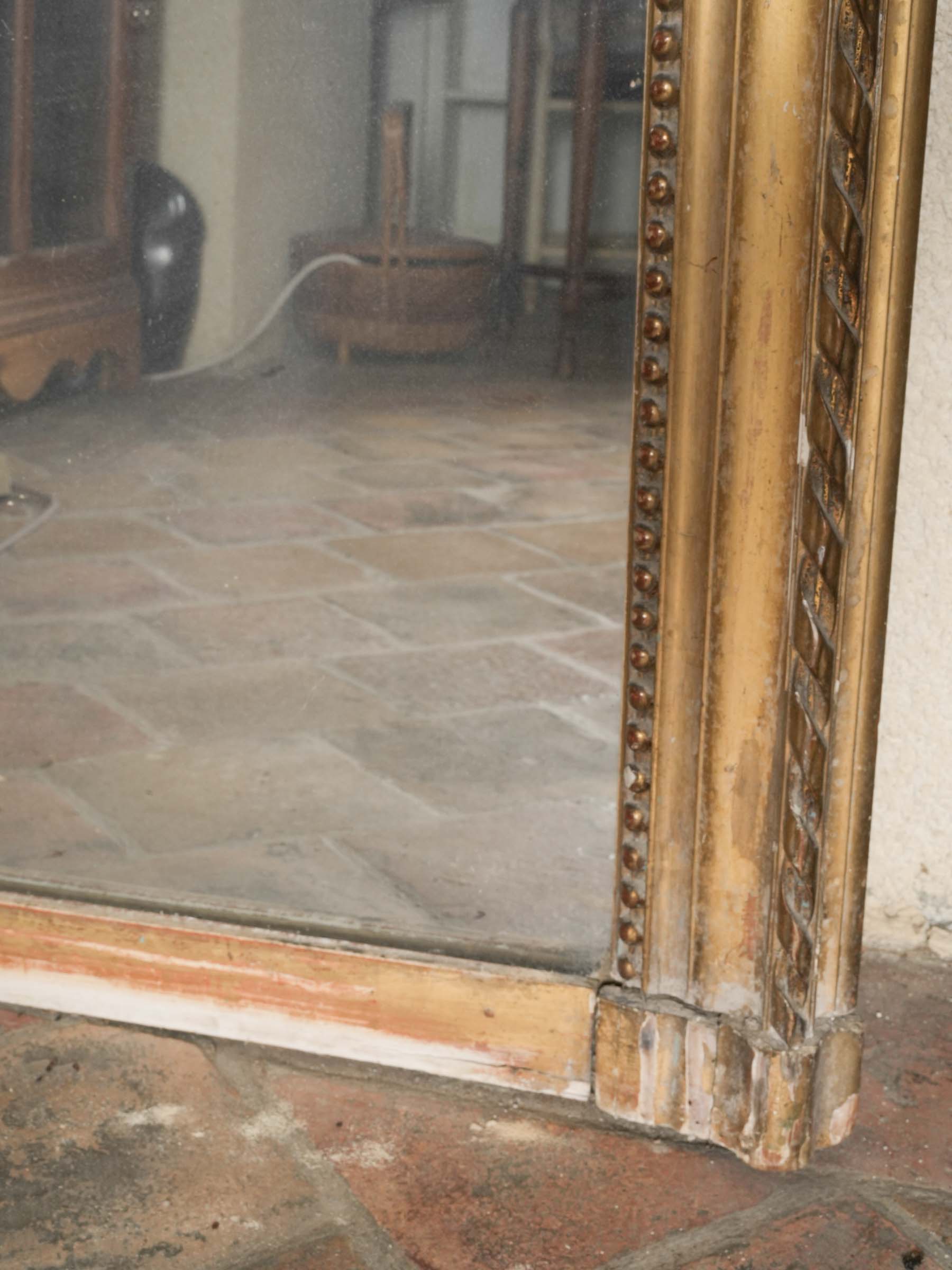 Antique French Gilt Overmantel Mirror Louis-Philippe Style - 78¾" x 45¼"