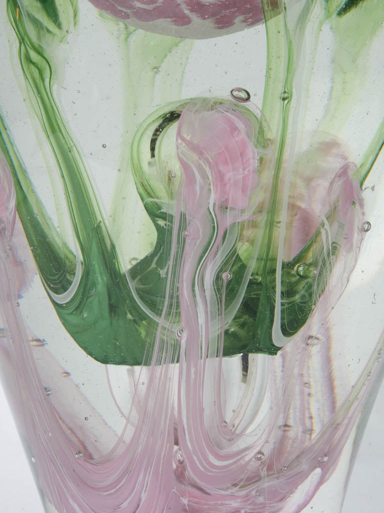 Rare Green & Pink Glassware Flask