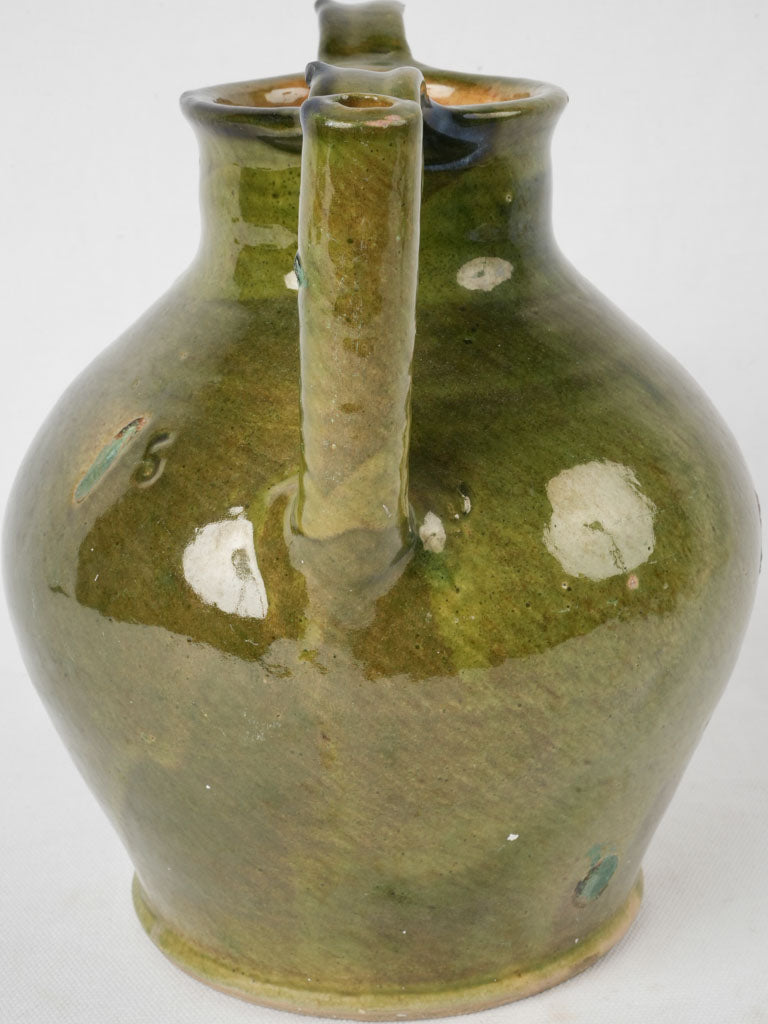 Vintage solid olive water pitcher