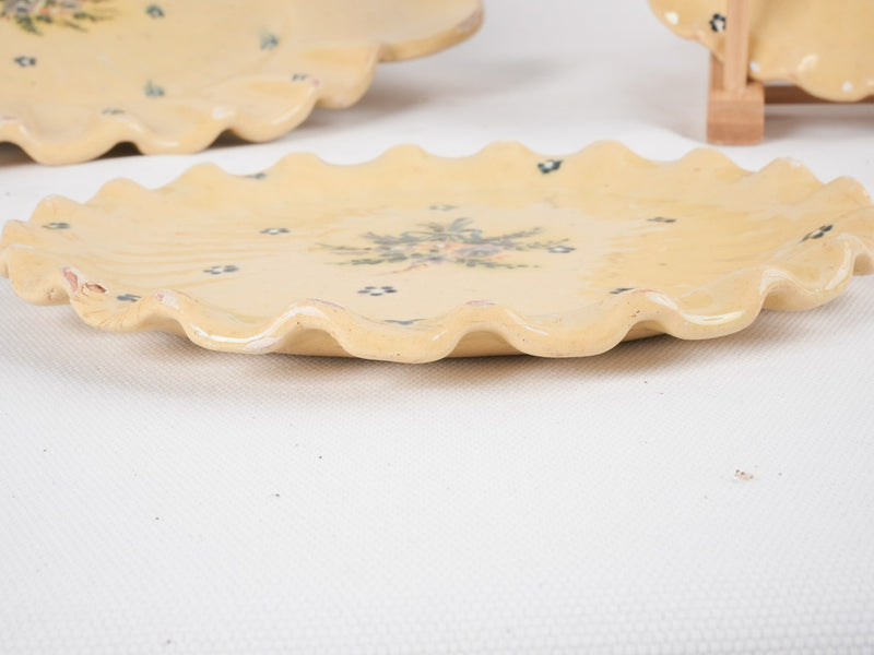 Collectible hand-painted platter with imperfections