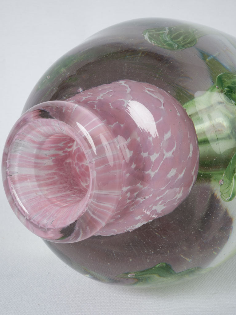 Distinctive Swirled Glass Art Flask 
