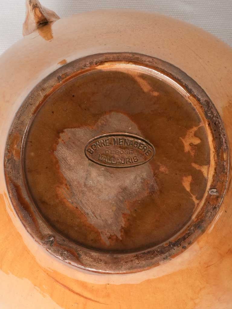 Ocher bouillabaisse soupier w/ bowl - La Bonne Ménagère Vallauris