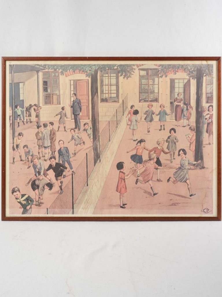 Vintage framed educational chart