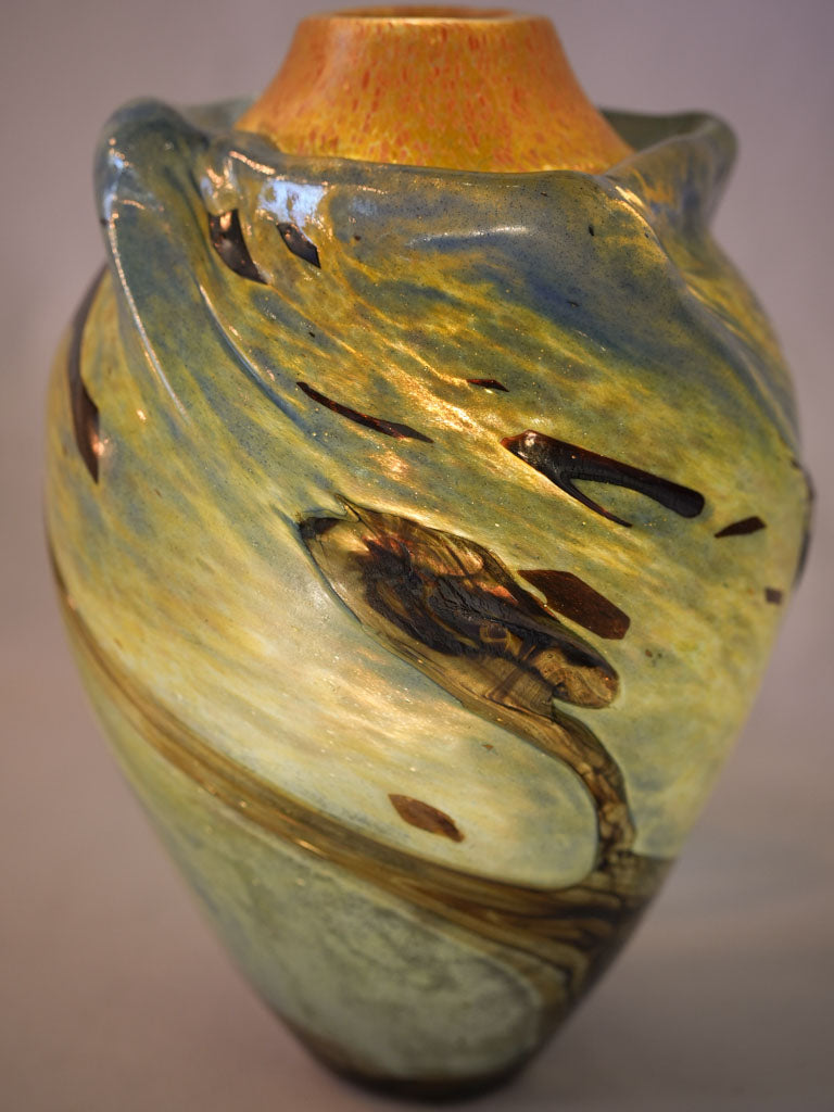 Exceptional historic glass art vase