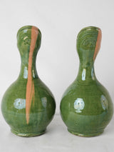 2 vintage green pitchers - Vallauris 11"