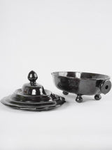 Iridescent black-glazed decorative tureen