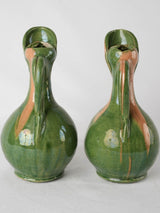 2 vintage green pitchers - Vallauris 11"