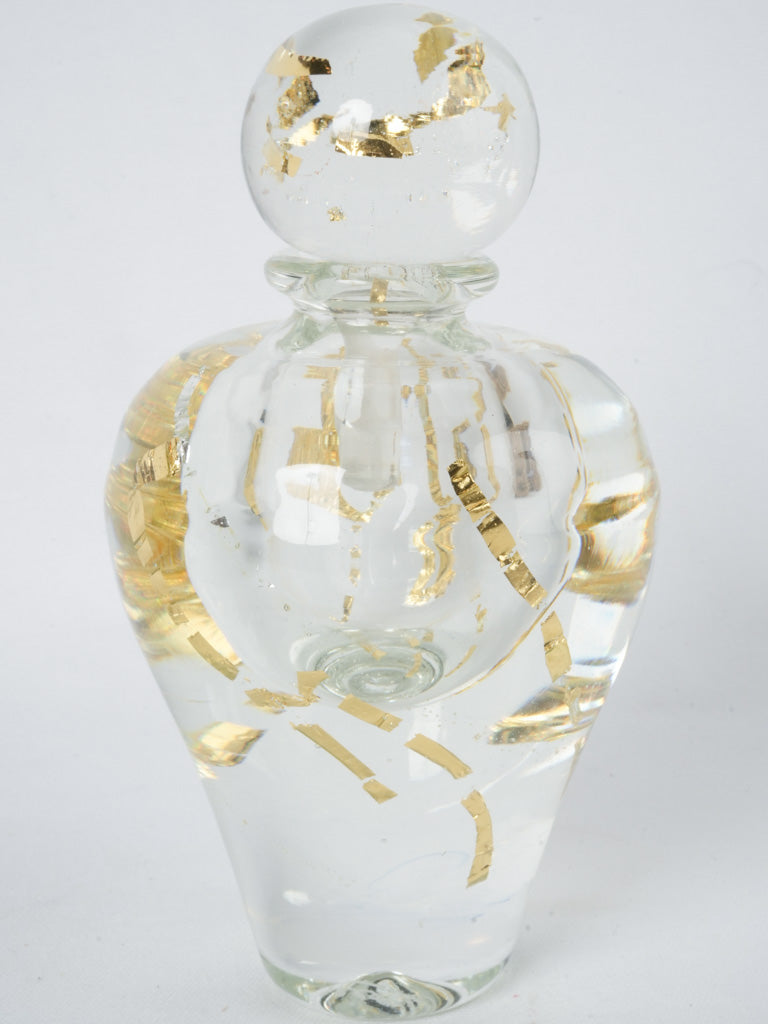 Timeless gold-leafed glass flask