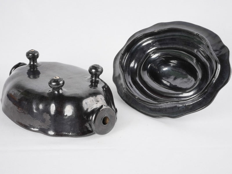 Antqiue French Dieulefit tureen - black