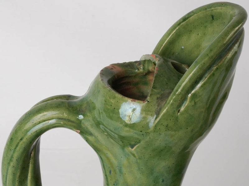 2 vintage green pitchers - Vallauris 11"