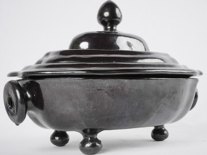 Antqiue French Dieulefit tureen - black